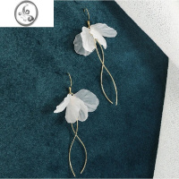JiMi925银永生花瓣耳环韩国冷淡风气质2023年新款潮耳饰无耳洞耳夹女