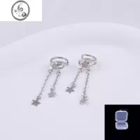 JiMi925银银耳夹星星小众设计女无耳洞耳挂流苏耳环耳骨夹耳饰冷淡风