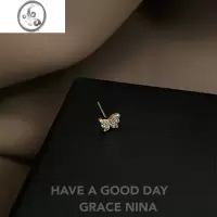 JiMiBM风蝴蝶!!网红耳夹无耳洞女蝴蝶耳环2023年新款潮耳钉耳饰秋冬