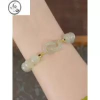 JiMi和田玉手串小众设计感环环相扣手链同心圆女手饰春夏节日礼物