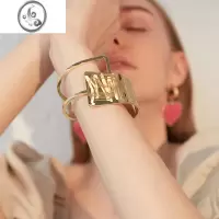 JiMi简约夸张欧美风气质手环女小众设计款冷淡风开口手镯手饰女