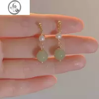 JiMi耳夹女无耳洞 中国风复古新中式和田耳环简约汉服小众设计耳钉耳