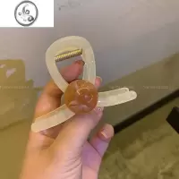 JiMi小号超能抓!冰透灰色小抓夹小众设计高级感后脑勺盘发鲨鱼夹发饰