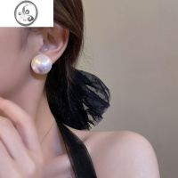 JiMi超大颗复古珍珠耳钉气质S925银针耳饰女高级感ins冷淡风夸张耳环