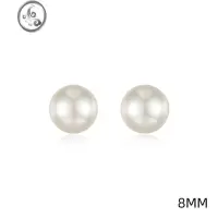 JiMi法式fever同款925银银强光施家珍珠耳钉复古大耳环女港风耳夹ins