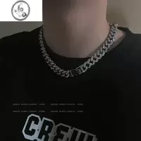 JiMi潮男三件套 王一博同款镶钻古巴链项链男女中性ins潮嘻哈欧美蹦迪