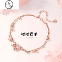 JiMi猫爪s925银脚链女ins2021年新款潮铃铛脚镯女士高级感网红脚饰