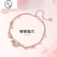 JiMi猫爪s925银脚链女ins2021年新款潮铃铛脚镯女士高级感网红脚饰