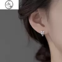 JiMiins轻奢小众设计网红蝴蝶结耳圈女时尚气质简约耳坠精致小巧耳扣