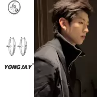 JiMi明星同款星芒银针耳环男生潮流痞帅高级感简约耳钉ins养耳洞耳饰