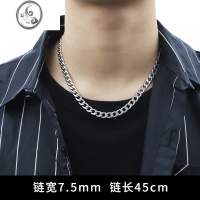 JiMi百搭美式古巴链子项链hiphop男女潮流ins嘻哈男士钛钢高街粗款