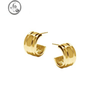 JiMi韩国小众设计简约时髦性ins个性冷淡风C形金属耳环女通勤百搭耳饰