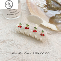 JiMiins水钻樱桃醋酸鲨鱼夹后脑勺盘发抓夹优雅精致高级感发夹女