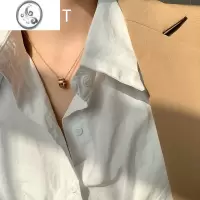JiMi玫瑰金装饰项链女夏网红ins简约气质轻奢锁骨链饰品钛钢字母吊坠