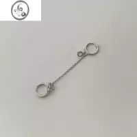 JiMi圈圈925银银耳环女双耳洞复古港风韩国气质耳饰ins链条吊牌耳坠潮