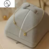 JiMiS925银银镀K金手链女生字母H带钻迷你气质百搭高级感饰品ins小众