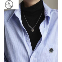 JiMi十里间[硬朗桃心]简约休闲INS风不褪色钛钢项链百搭气质可调节