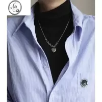 JiMi十里间[硬朗桃心]简约休闲INS风不褪色钛钢项链百搭气质可调节
