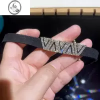 JiMi黑色chocker颈链短款颈带满钻三角形可移动脖子饰品锁骨链ins潮女