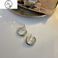 JiMi高级感无耳洞耳夹女蚊香盘无痛耳环2023年新款金属圆圈冷淡风耳饰