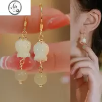 JiMi[]新中式蚊香盘耳夹无耳洞铃兰花耳环小众设计感耳钉女