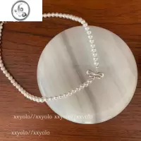JiMi/ 巴黎晚宴 气质珍珠金属蝴蝶结小众设计感锁骨链