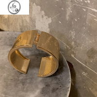 JiMi时尚个性金属开口宽边手镯欧美小众设计镜面手环网红百搭手饰配饰