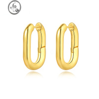 JiMiCE欧美轻奢金属U型耳环女小众设计感高级耳圈耳扣简约气质耳饰