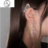 JiMi精灵耳蝴蝶流苏耳挂女2023年新款超仙气无耳洞耳夹轻奢显脸小耳饰