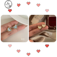 JiMi「海豚湾恋人」复古chic细闪精致无耳洞耳夹温柔百搭小巧爱心耳钉