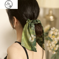 JiMi「梵高的野玫瑰」暗纹缎面飘带大肠发圈女精致复古高级感小众头绳