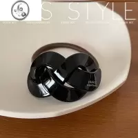 JiMi韩版质感醋酸气质小众设计感弧形交叉麻花编织马尾发圈扎发头绳