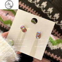 JiMi高级感粉色锆石无耳洞耳夹女2023新款潮小众设计耳钉耳环气质耳饰