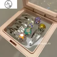 JiMi[HHBABY KR]韩国 彩色超闪水钻锆石小号发夹小众侧边夹发卡