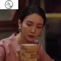 JiMi了不起的女孩金晨沈思怡同款C字银色耳环欧美ins冷淡风小众设计潮