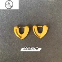 JiMi欧美金色爱心耳环女小众设计高级感冷淡风精致小巧银色心形耳饰