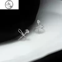 JiMi925银玫瑰花耳夹女无耳洞设计感耳环夏季小众个性2023新款耳饰