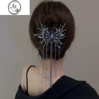 JiMi小众甜酷暗黑风发夹女高级感后脑勺扭扭一字夹黑色发卡个性日韩