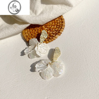 JiMi高级感耳夹法式无耳洞女时尚气质贝壳假耳环仙气森系超仙耳饰耳坠