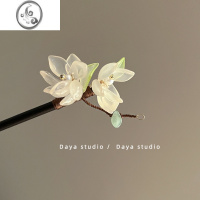 JiMi荷处来 超仙复古琉璃荷花朵发簪子 小众设计气质温柔新中式盘发钗