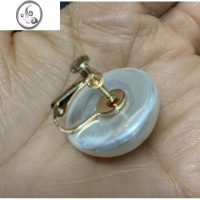 JiMi浮夸少女dayu 复古超大颗珍珠925银针耳环耳夹耳钉 复古气质范儿