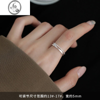 JiMi[]925银银双层戒指女开口戒轻奢小众设计高级感尾戒食指戒