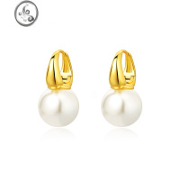 JiMi法式复古珍珠耳环女小众设计感高级欧美ins耳圈耳坠金色气质耳饰
