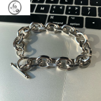 JiMicuibuju/20ss 不掉色霸气一字扣钛钢手链韩版ins风街拍手链手环潮