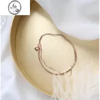 JiMi不掉色ins风小众简约双层精致金色高级设计闺蜜手镯手链女七夕