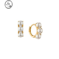 JiMi「港风美人」精致复古法式简约mini三颗小珍珠耳圈耳环ins气质潮