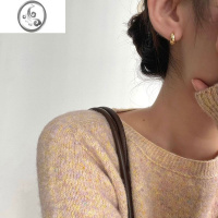 JiMi通体925银银简约百搭光面宽耳圈女生耳扣韩国ins小众冷淡潮流新款