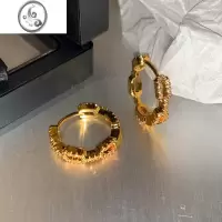 JiMi欧美ins◆银色镶钻猪鼻子耳环女小众设计感高级金色耳钉耳圈耳饰
