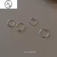 JiMi睡觉不用摘999足银极简素圈耳环韩国圆圈小耳圈女ins冷淡风耳骨钉