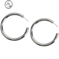 JiMi明星同款高级感气质耳环冷淡金属风C形耳圈圆环INS耳钉耳饰女2023